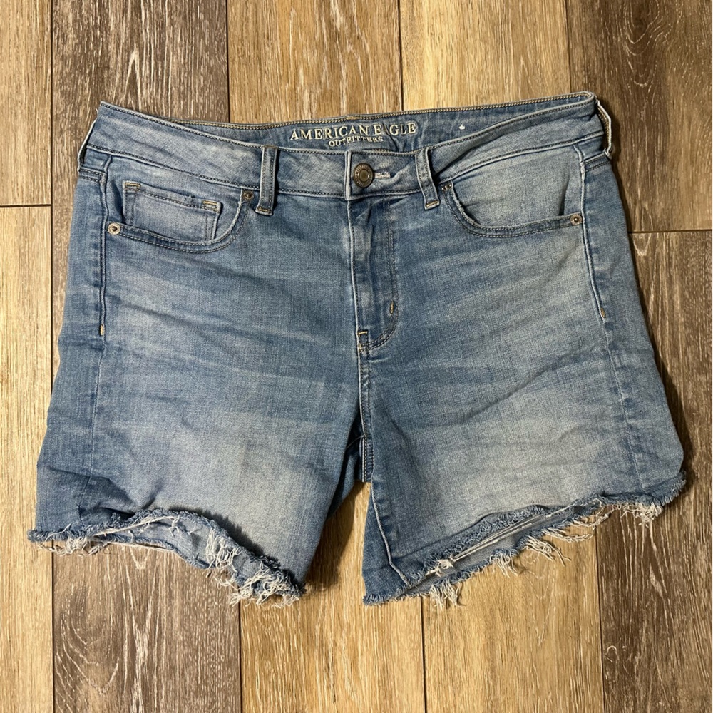 American Eagle Outfitters Light Blue Denim Midi Shorts
